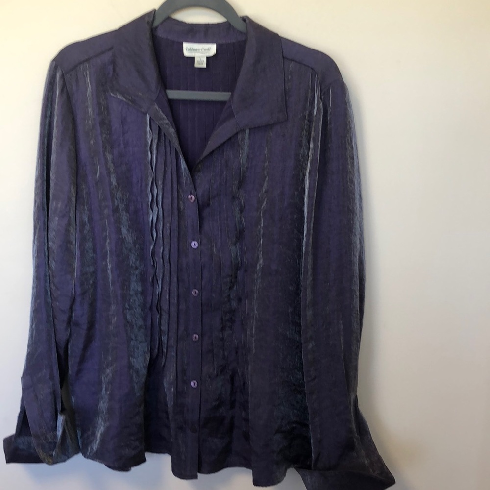 Purple Shiny Cold Water Creek Blouse
